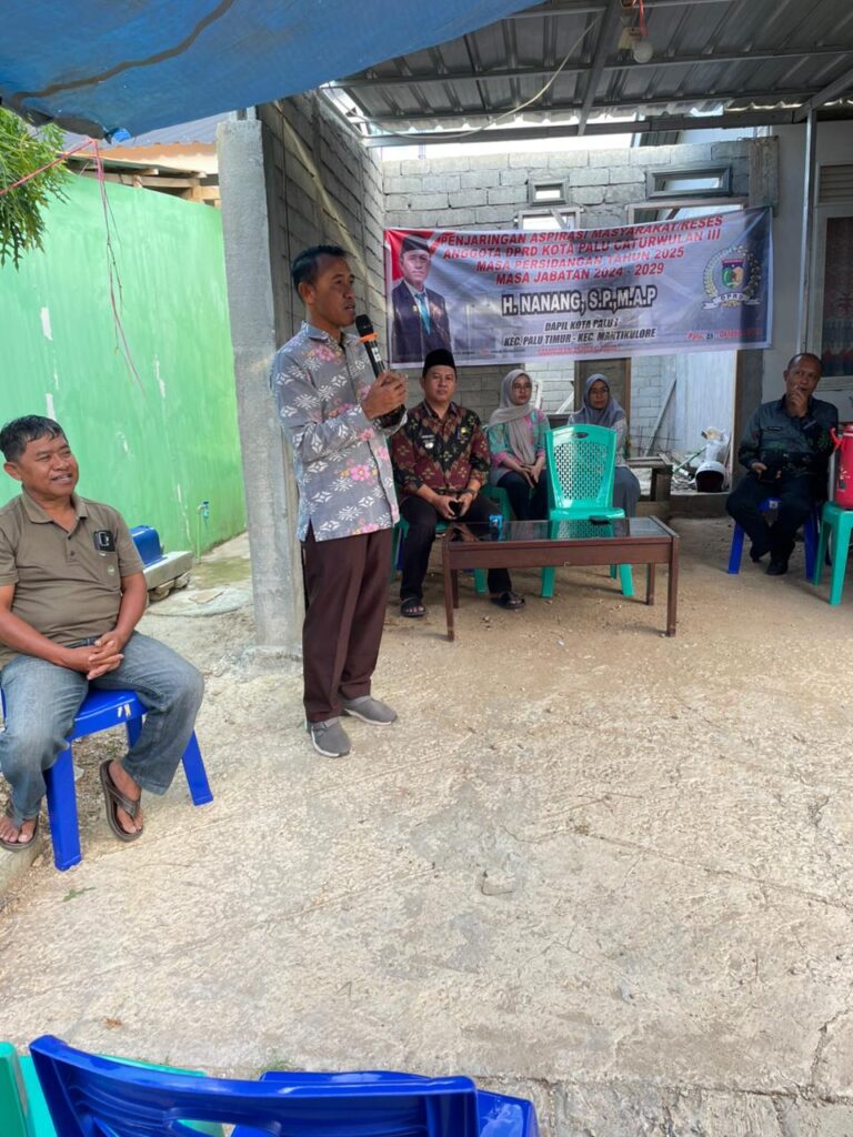 Anggota DPRD Kota Palu H. Nanang Gelar Reses, Warga Sampaikan Beragam Aspirasi
