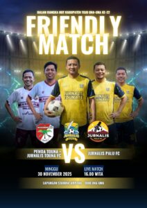 Jurnalis Palu FC dan Pemda Touna Jalin Kebersamaan dan Perkuat Sinergi Informasi