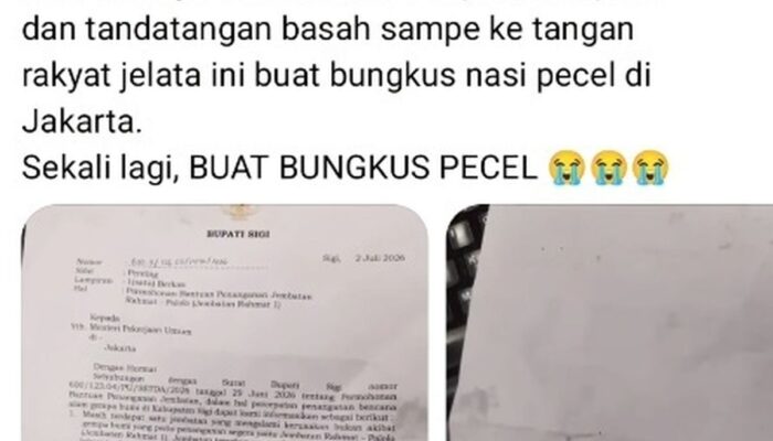 Kementerian PU Minta Maaf atas Surat Bupati Sigi yang Jadi Bungkus Nasi Pecel